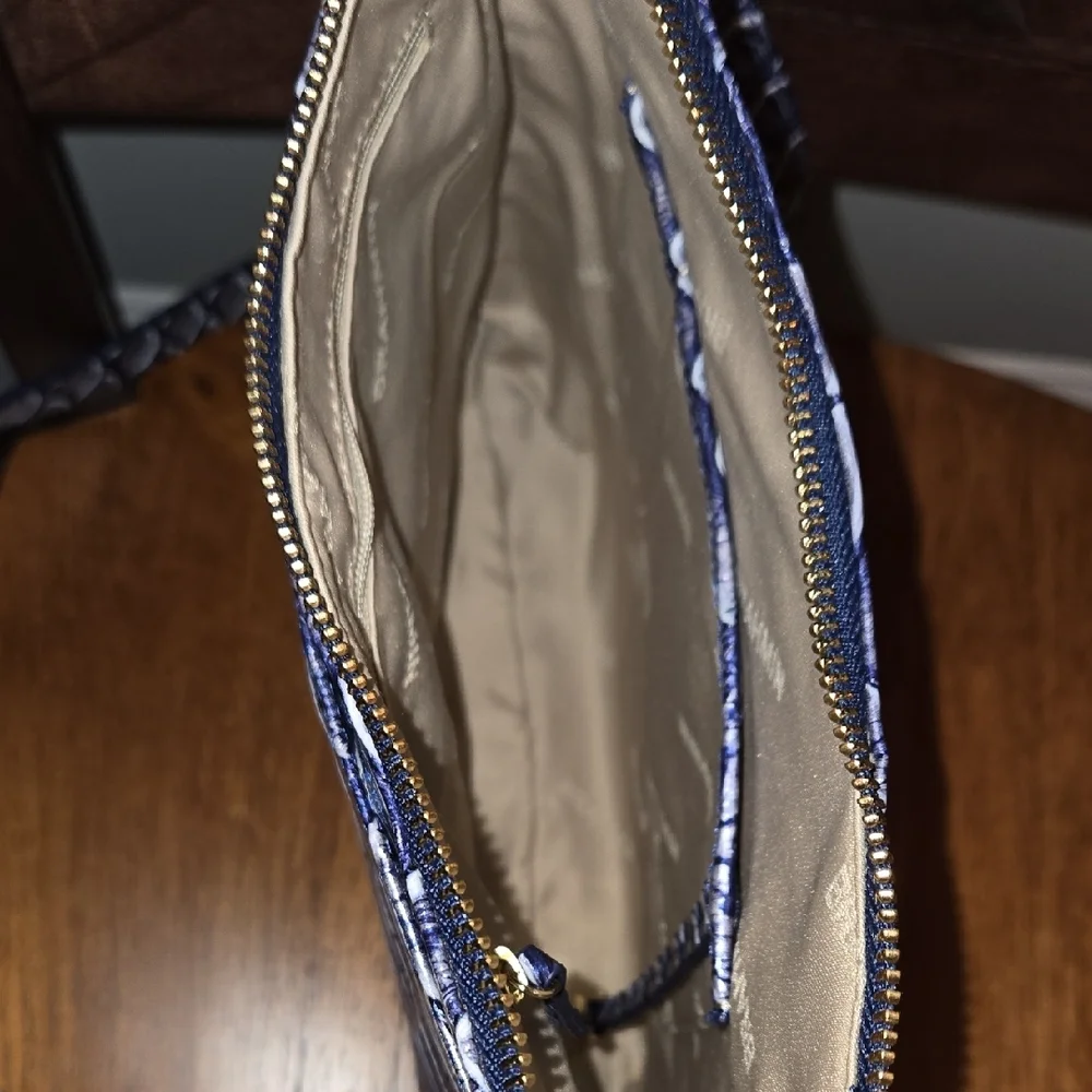 Brahmin Navy Embossed Shoulder Bag - Picture 5 of 10